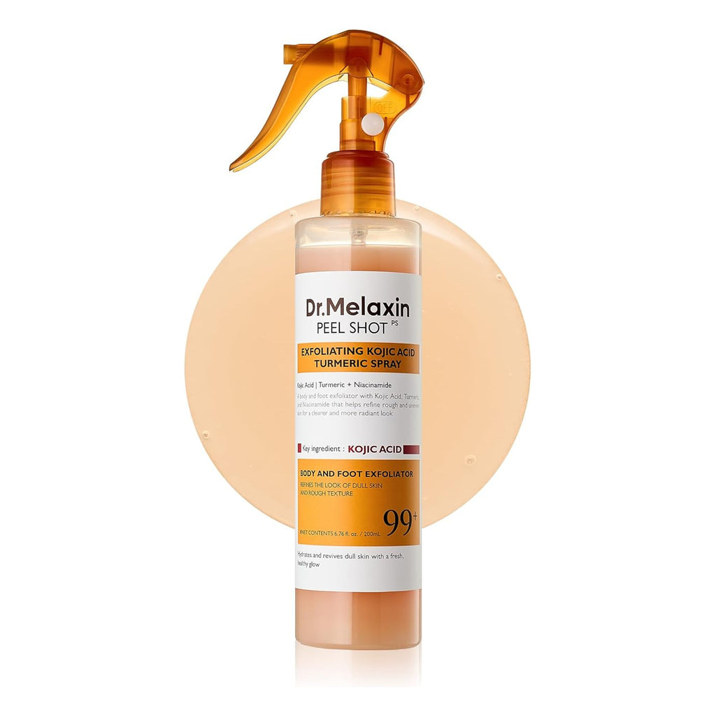 Dr.Melaxin Peel Shot body spray, full bottle with its orange trigger sprayer
